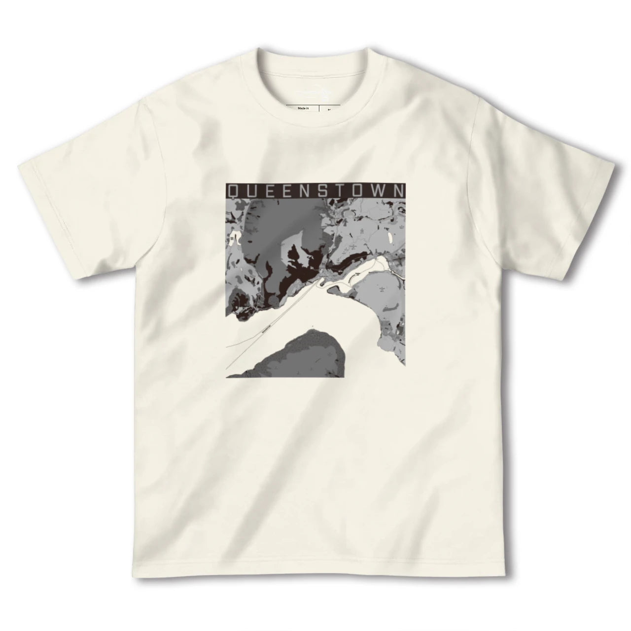 【クイーンズタウン(ニュージーランド)】地図柄ヘビーウェイトTシャツ