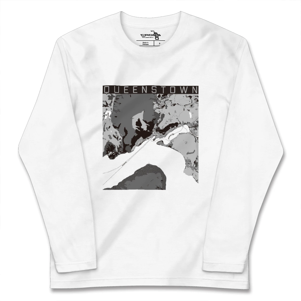 【クイーンズタウン(ニュージーランド)】地図柄ロングスリーブTシャツ