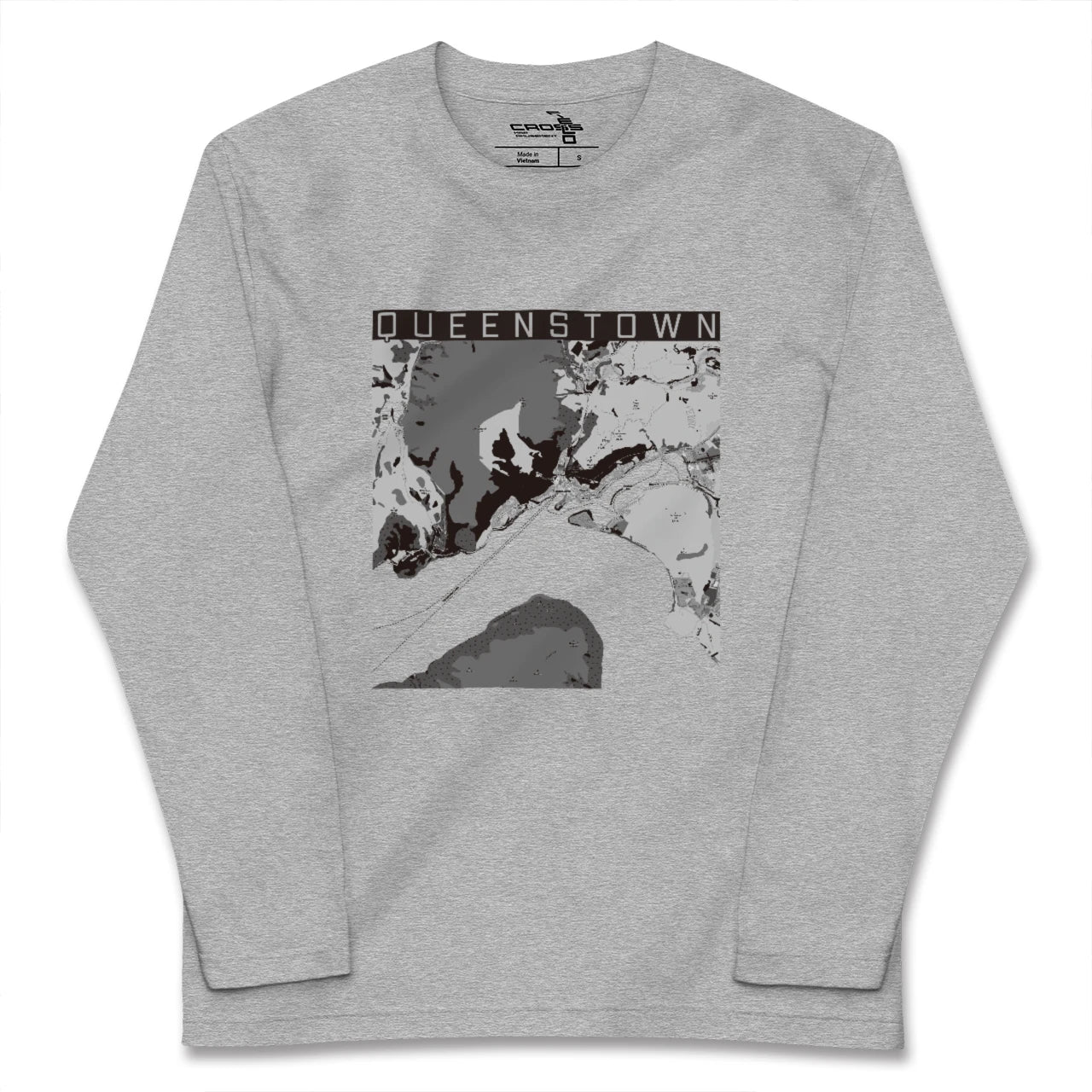 【クイーンズタウン(ニュージーランド)】地図柄ロングスリーブTシャツ