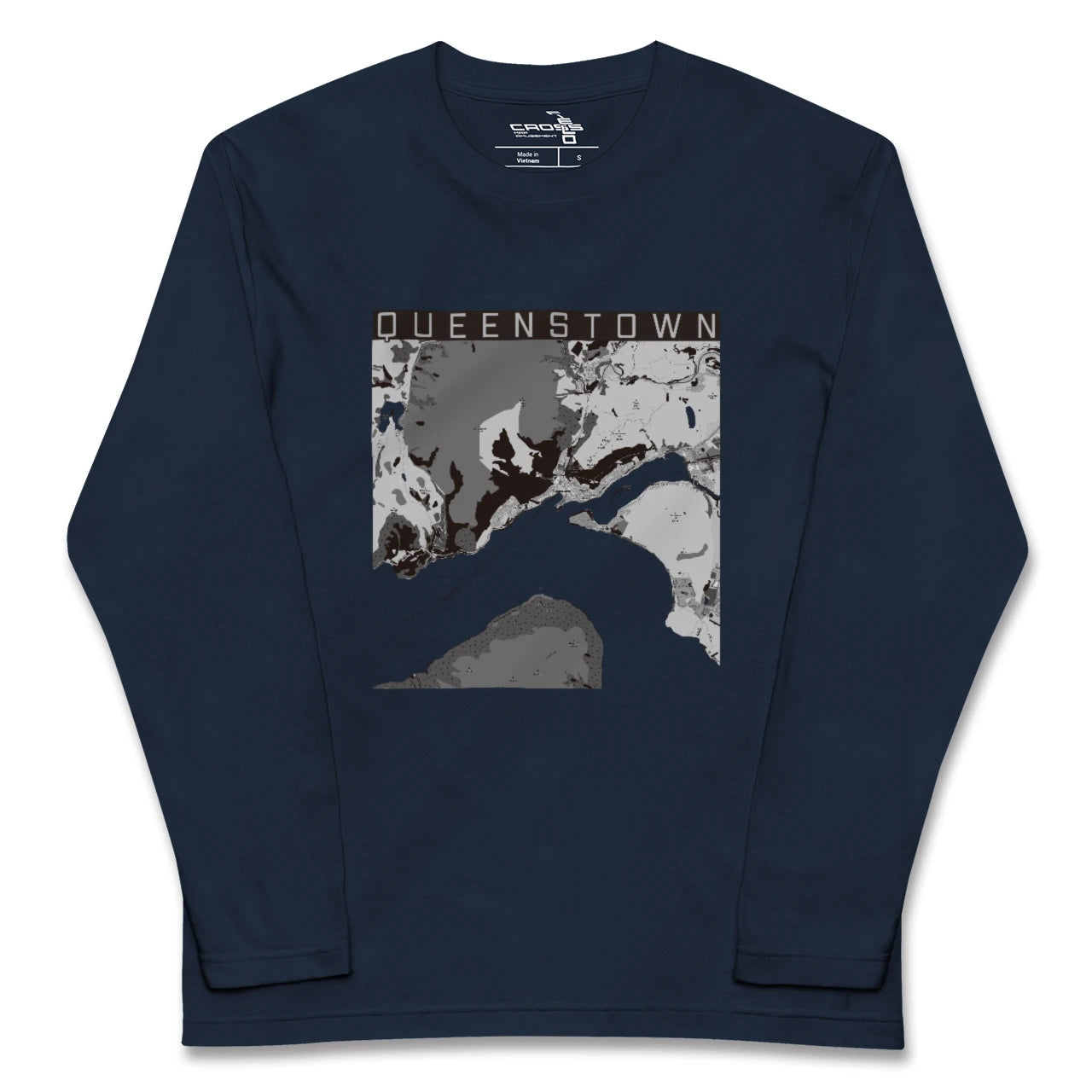 【クイーンズタウン(ニュージーランド)】地図柄ロングスリーブTシャツ