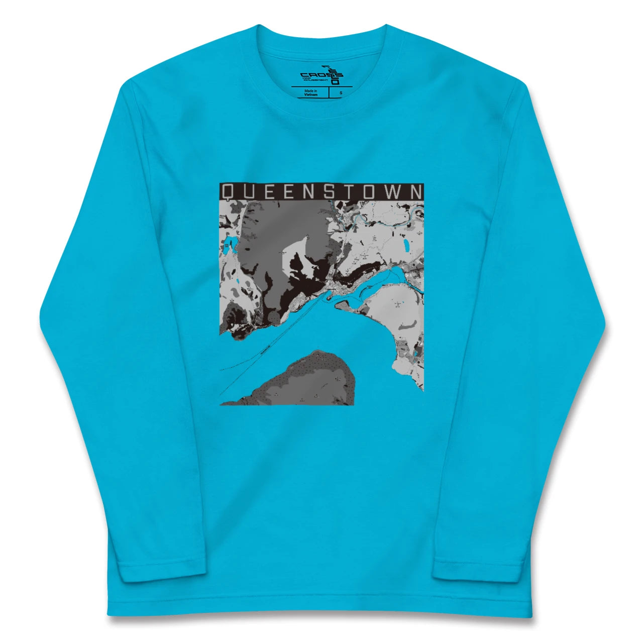【クイーンズタウン(ニュージーランド)】地図柄ロングスリーブTシャツ