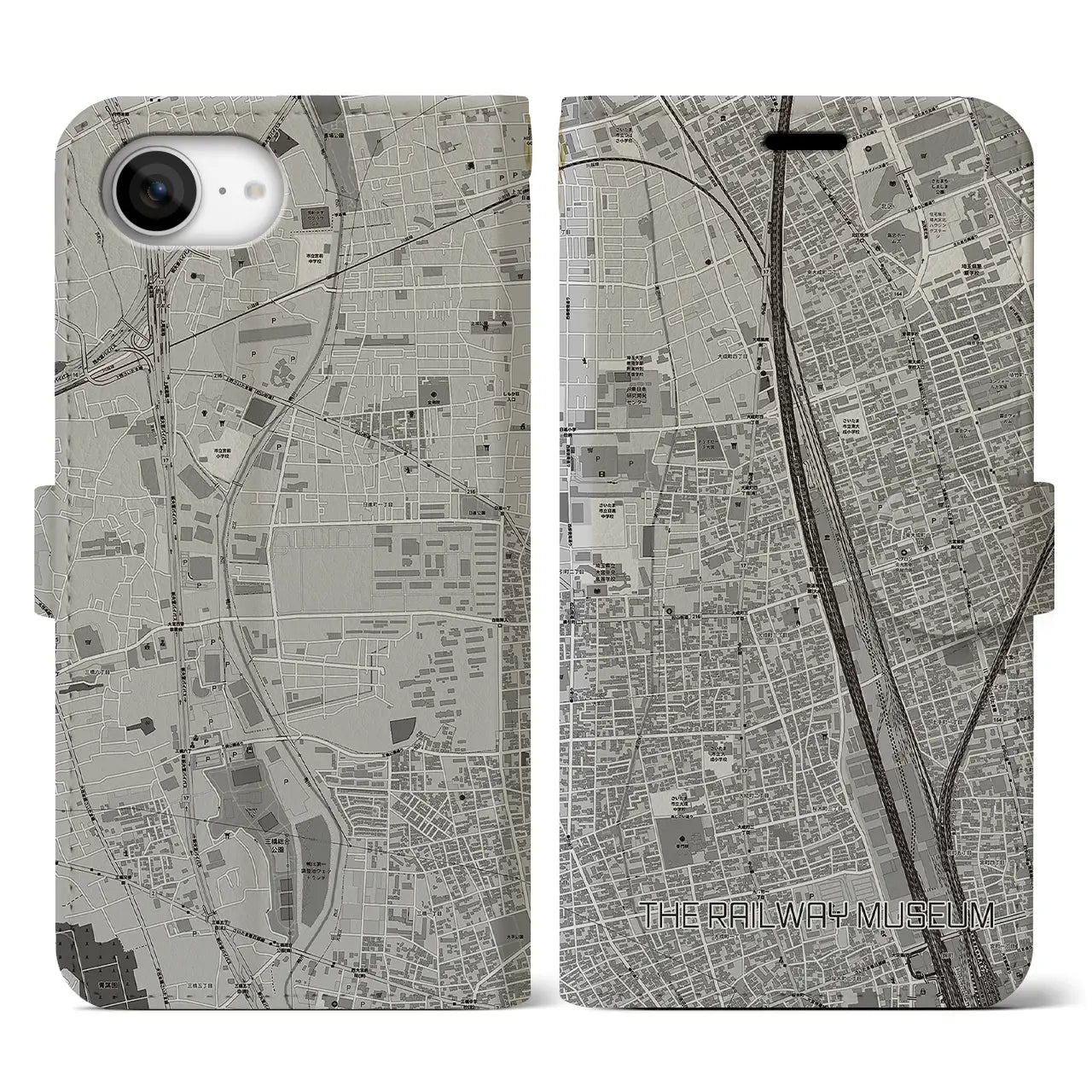 【鉄道博物館(埼玉県)】地図柄iPhoneケース(手帳タイプ)