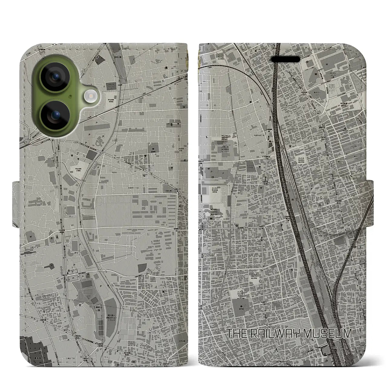 【鉄道博物館(埼玉県)】地図柄iPhoneケース(手帳タイプ)