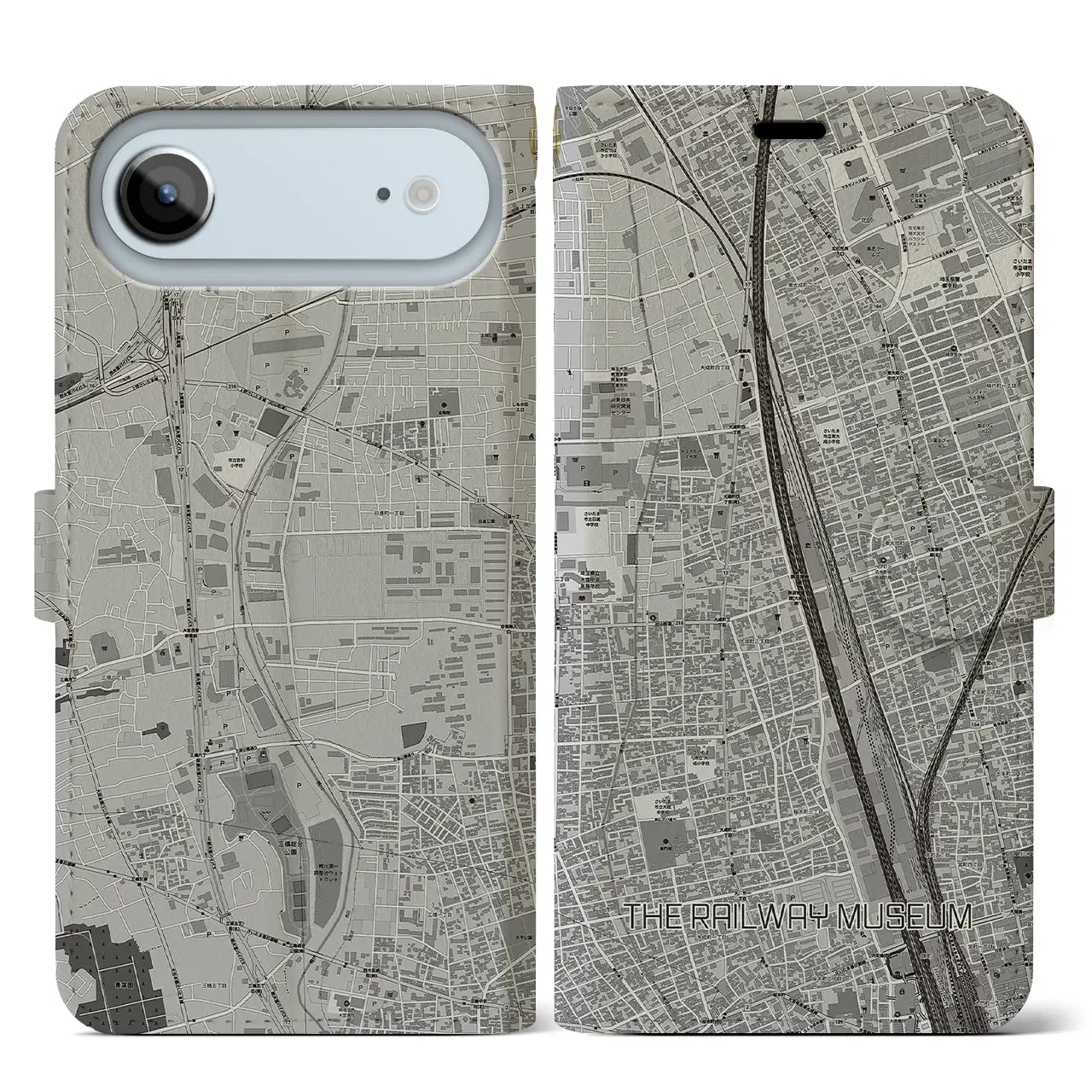 【鉄道博物館(埼玉県)】地図柄iPhoneケース(手帳タイプ)