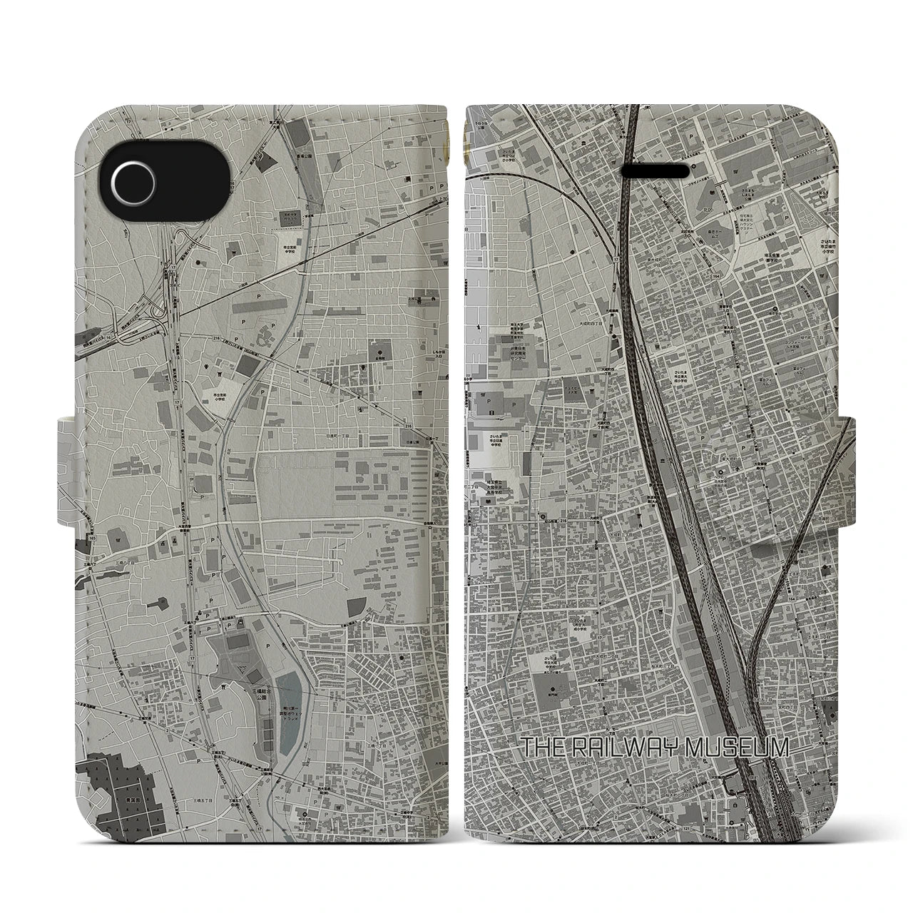 【鉄道博物館(埼玉県)】地図柄iPhoneケース(手帳タイプ)