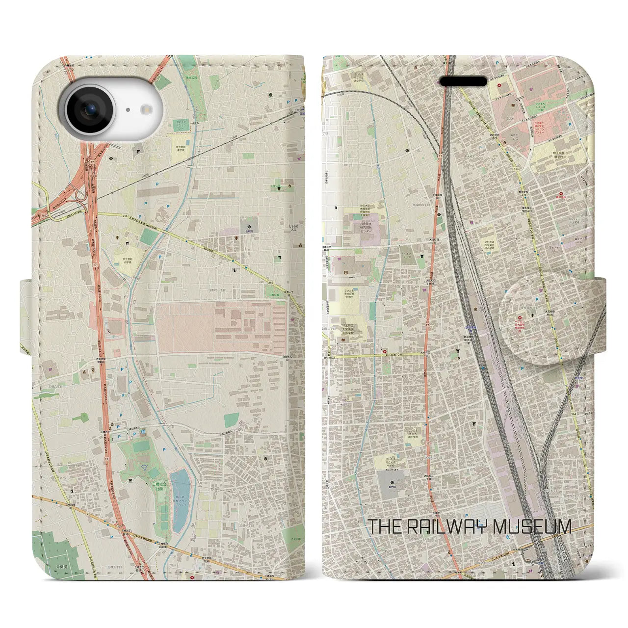 【鉄道博物館(埼玉県)】地図柄iPhoneケース(手帳タイプ)