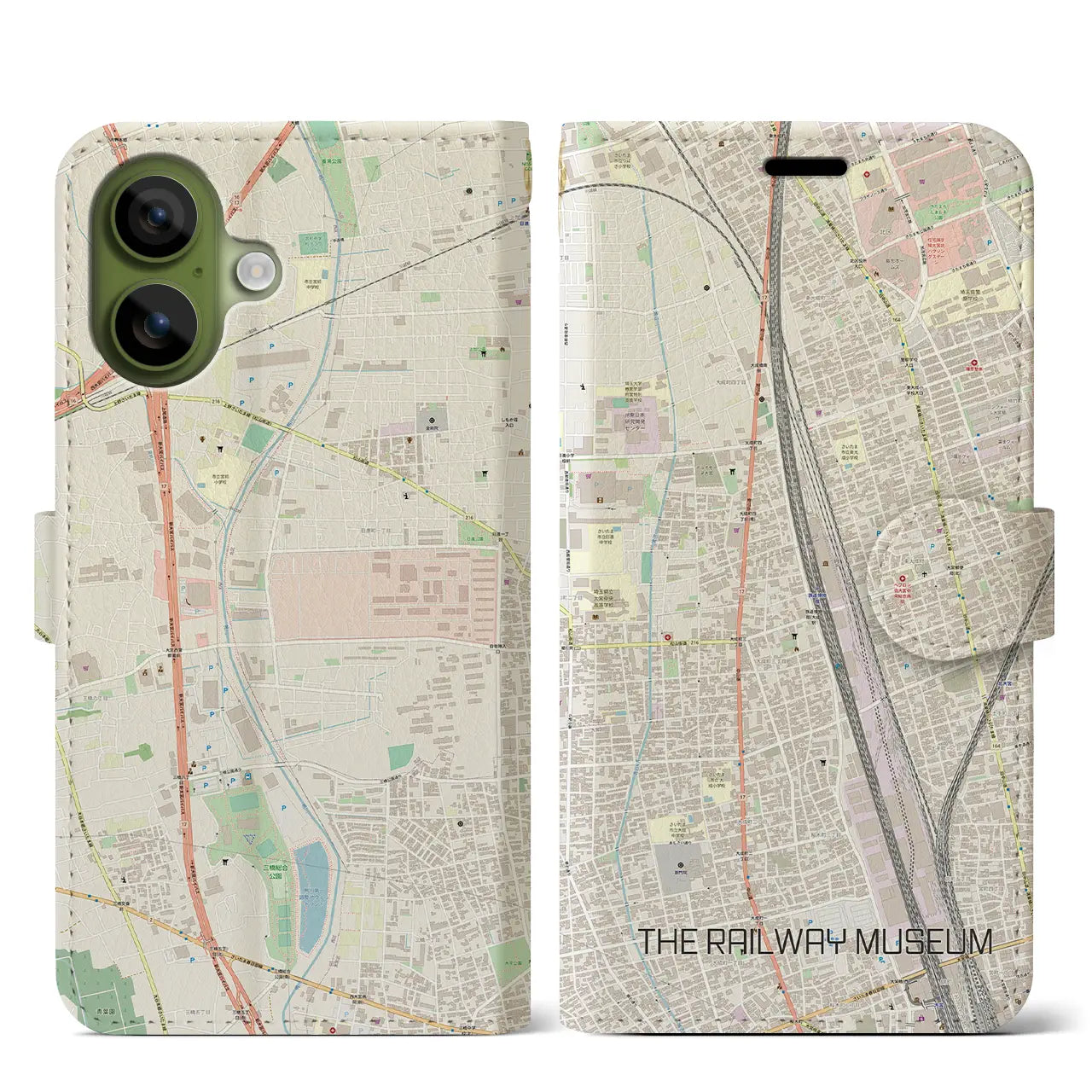 【鉄道博物館(埼玉県)】地図柄iPhoneケース(手帳タイプ)