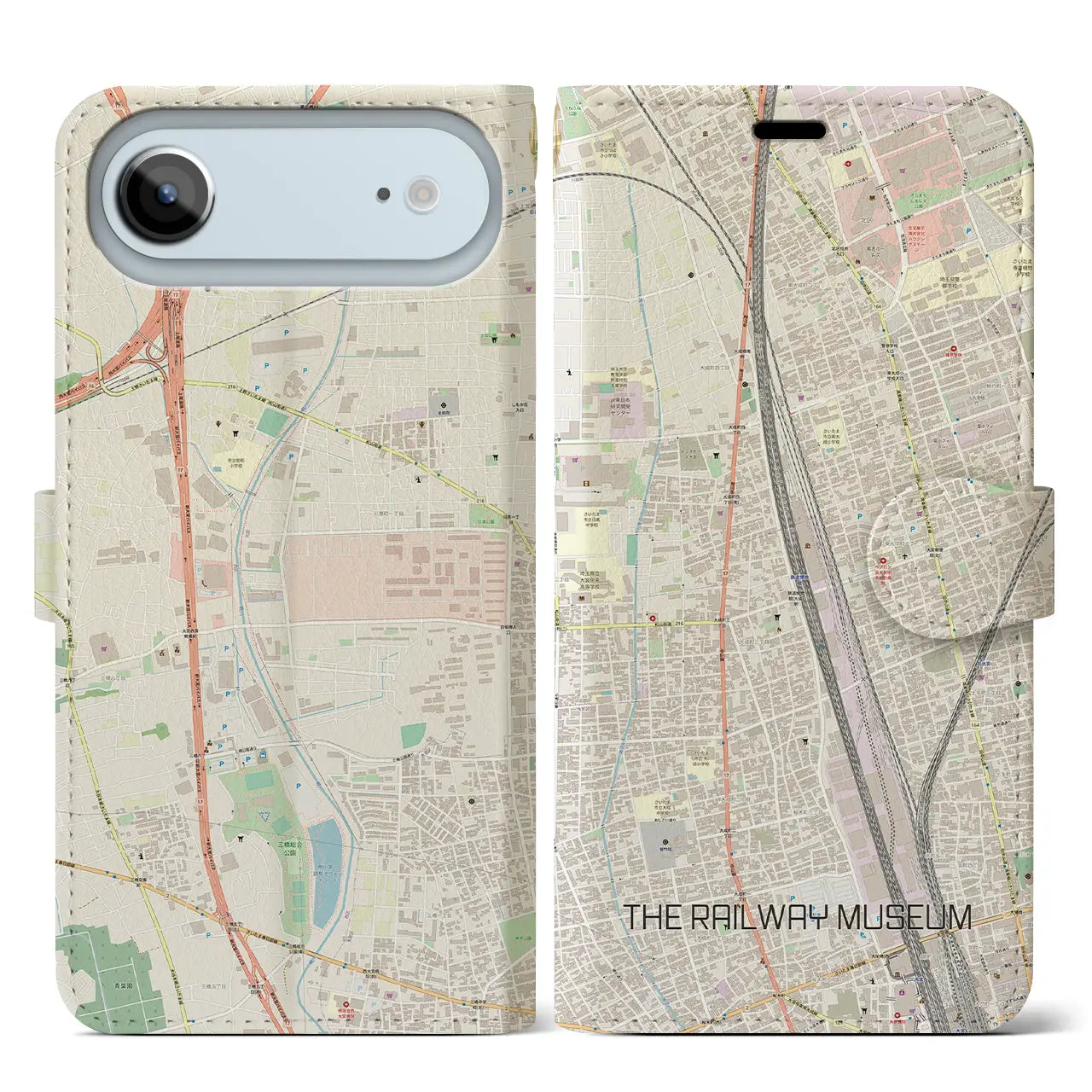 【鉄道博物館(埼玉県)】地図柄iPhoneケース(手帳タイプ)