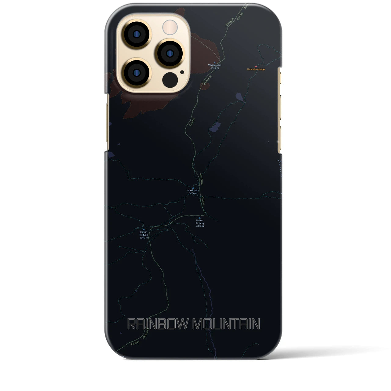 【レインボーマウンテン(ペルー)】地図柄iPhoneケース(バックカバータイプ)