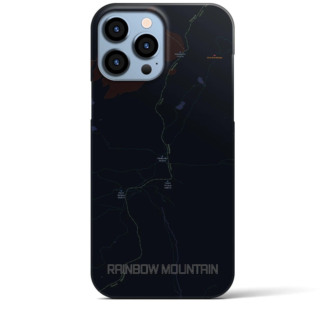 【レインボーマウンテン(ペルー)】地図柄iPhoneケース(バックカバータイプ)