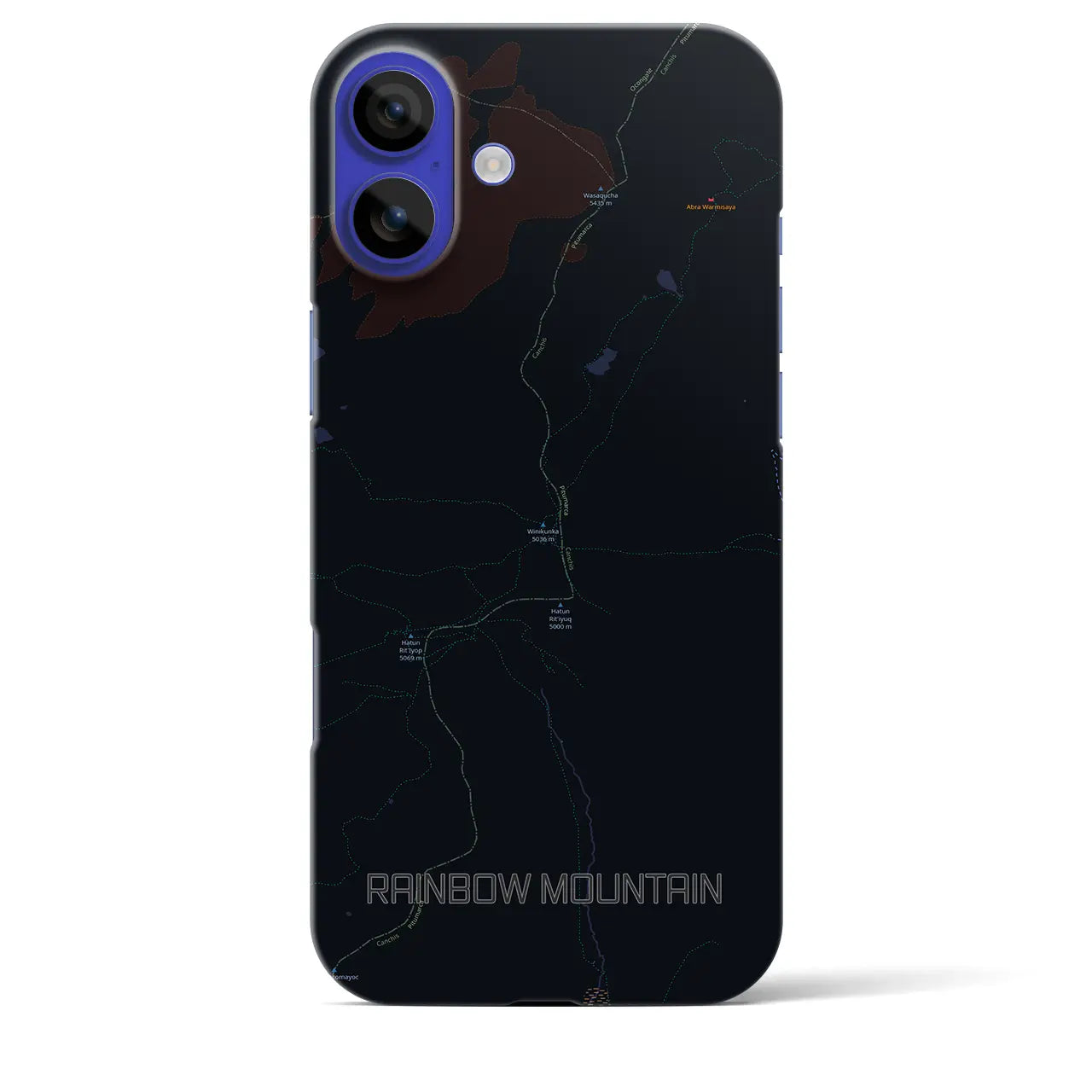 【レインボーマウンテン(ペルー)】地図柄iPhoneケース(バックカバータイプ)