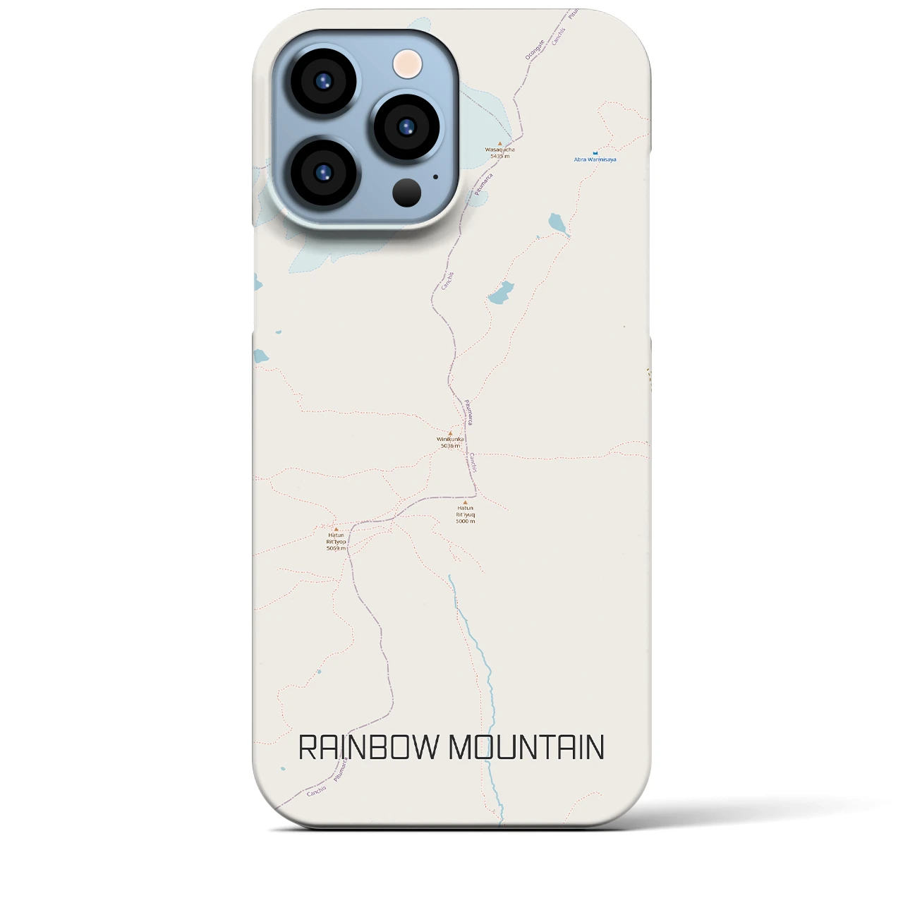 【レインボーマウンテン(ペルー)】地図柄iPhoneケース(バックカバータイプ)