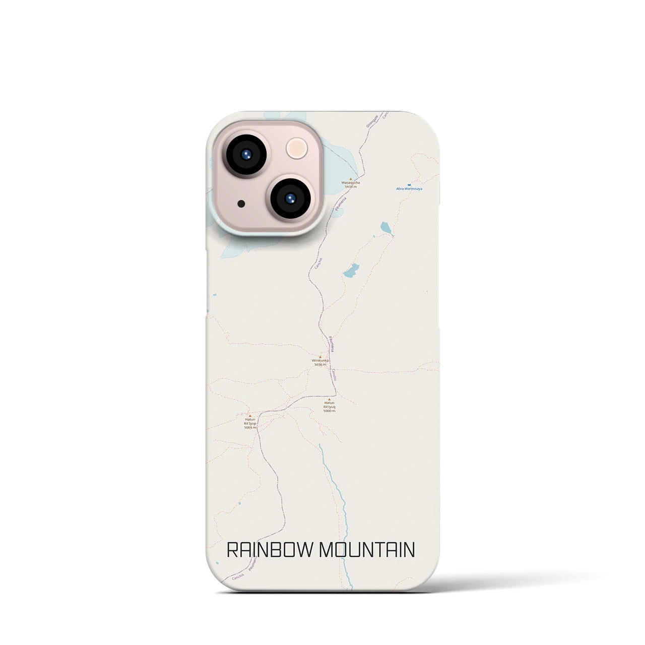 【レインボーマウンテン(ペルー)】地図柄iPhoneケース(バックカバータイプ)