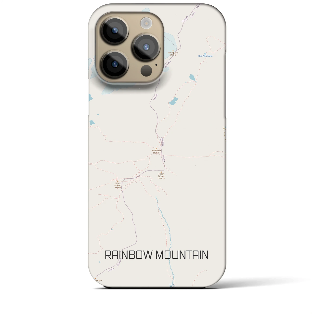 【レインボーマウンテン(ペルー)】地図柄iPhoneケース(バックカバータイプ)