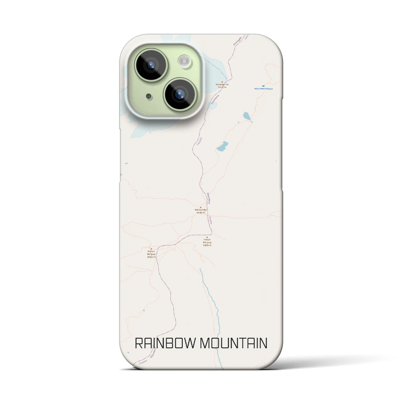 【レインボーマウンテン(ペルー)】地図柄iPhoneケース(バックカバータイプ)
