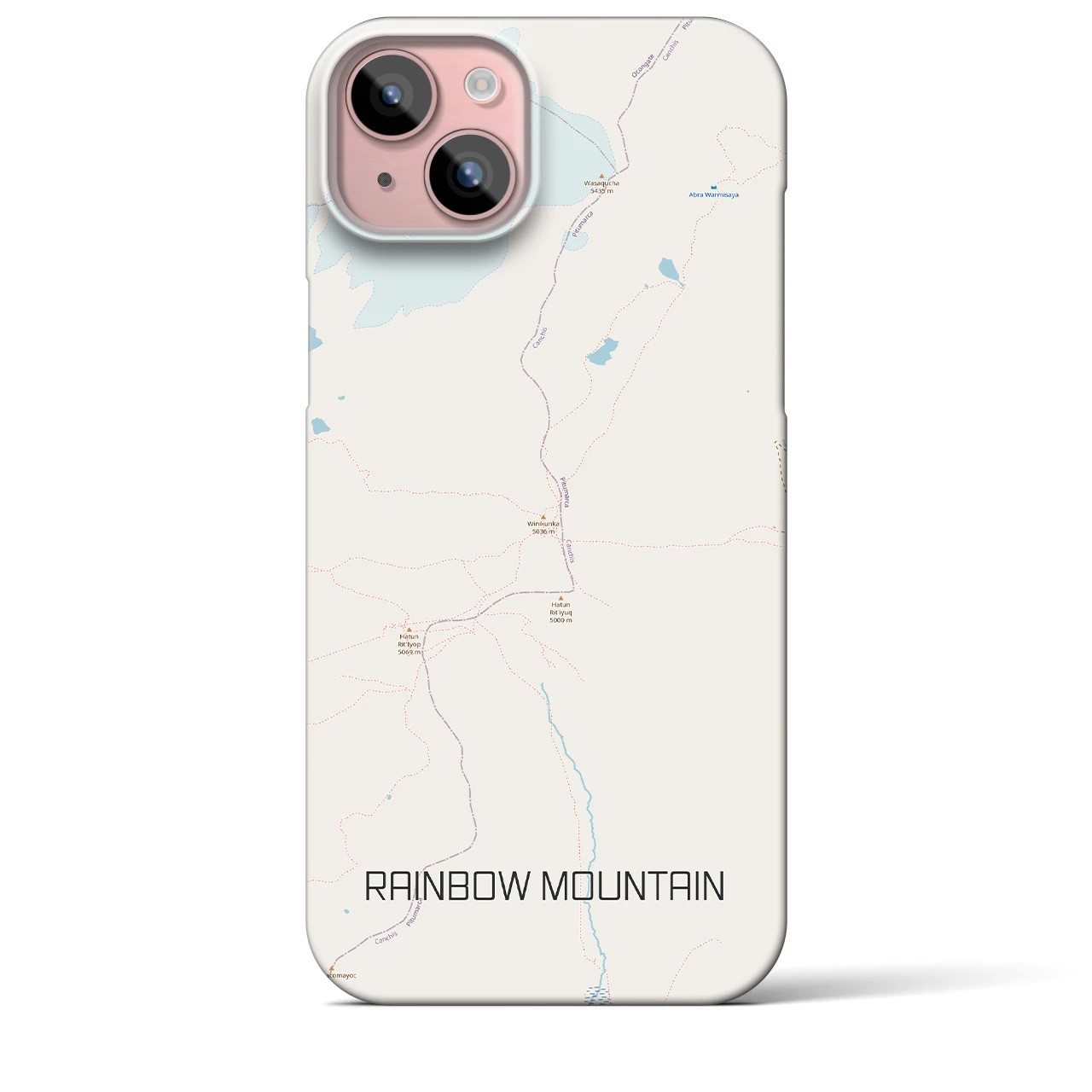 【レインボーマウンテン(ペルー)】地図柄iPhoneケース(バックカバータイプ)