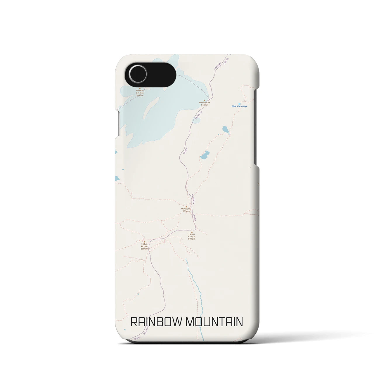 【レインボーマウンテン(ペルー)】地図柄iPhoneケース(バックカバータイプ)