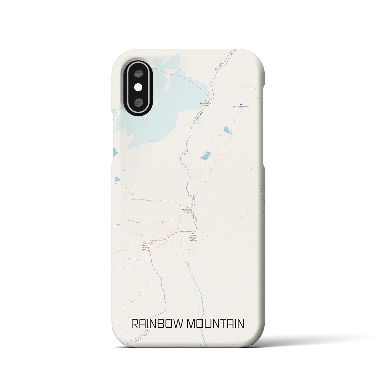 【レインボーマウンテン(ペルー)】地図柄iPhoneケース(バックカバータイプ)