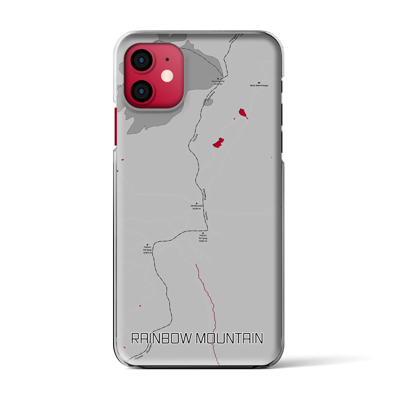 【レインボーマウンテン(ペルー)】地図柄iPhoneケース(クリアタイプ)