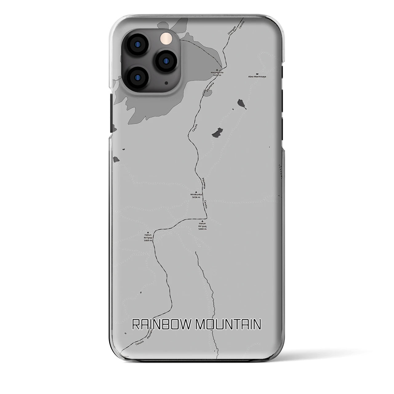 【レインボーマウンテン(ペルー)】地図柄iPhoneケース(クリアタイプ)