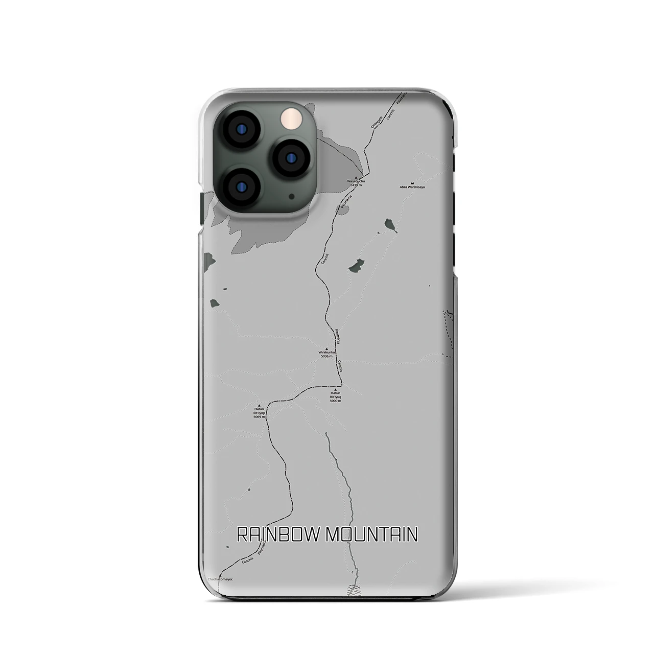 【レインボーマウンテン(ペルー)】地図柄iPhoneケース(クリアタイプ)