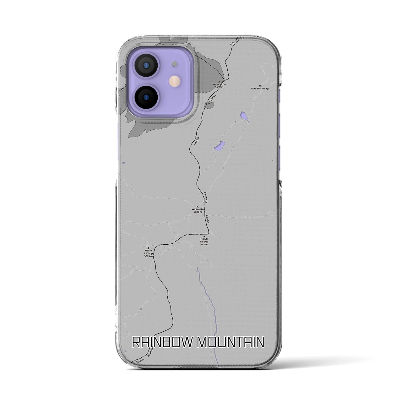 【レインボーマウンテン(ペルー)】地図柄iPhoneケース(クリアタイプ)