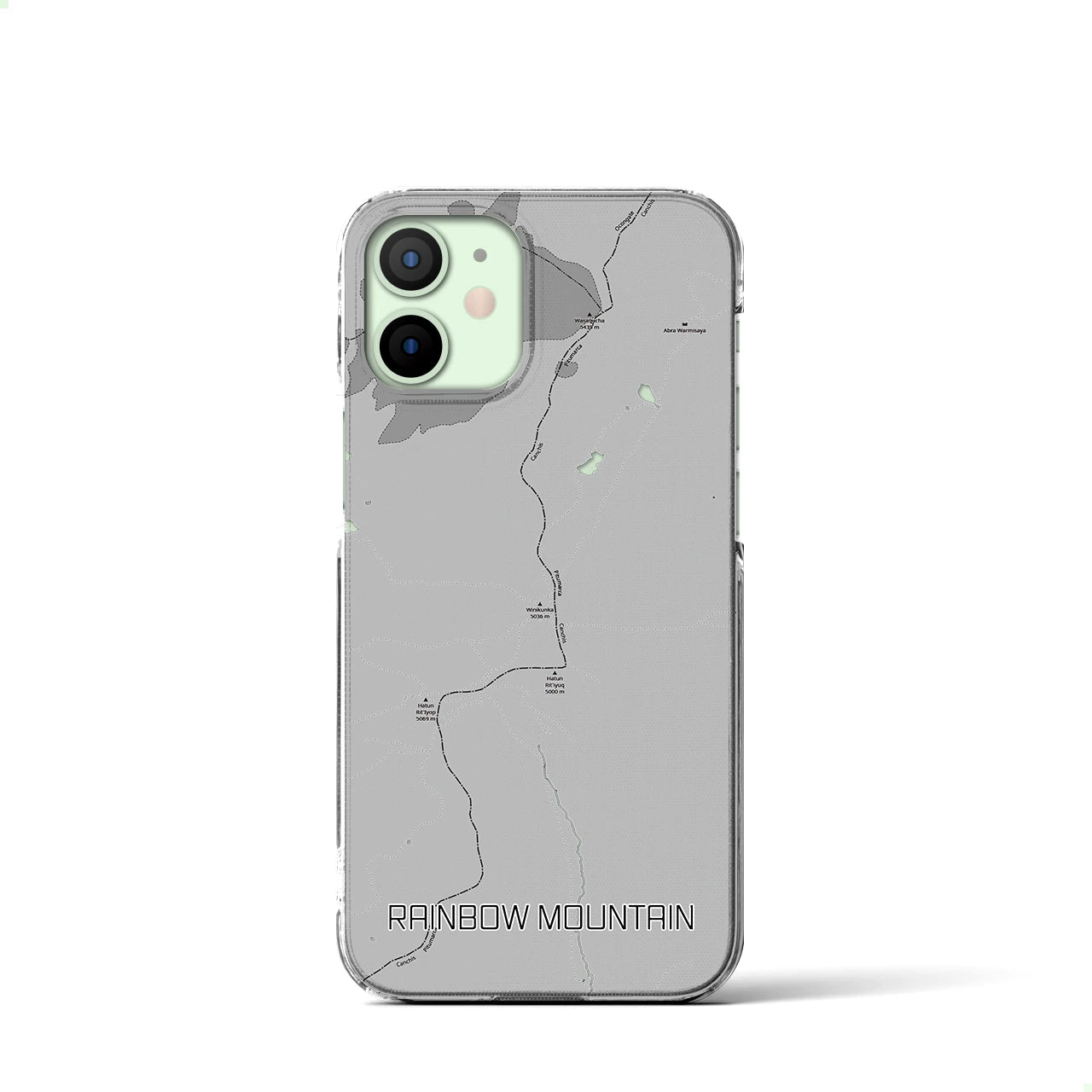 【レインボーマウンテン(ペルー)】地図柄iPhoneケース(クリアタイプ)