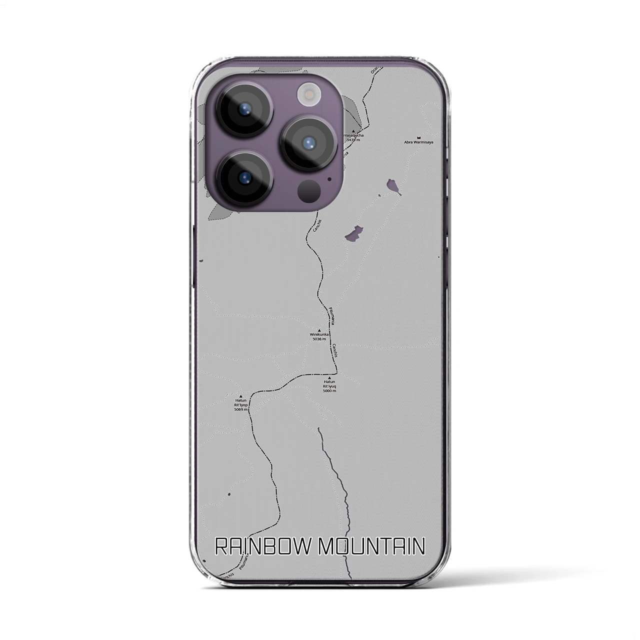 【レインボーマウンテン(ペルー)】地図柄iPhoneケース(クリアタイプ)