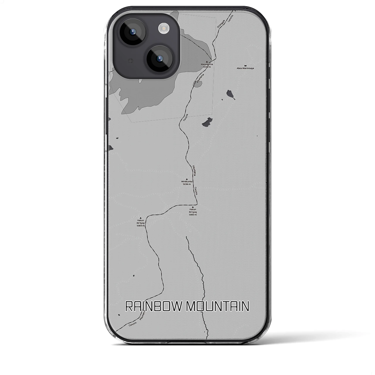 【レインボーマウンテン(ペルー)】地図柄iPhoneケース(クリアタイプ)
