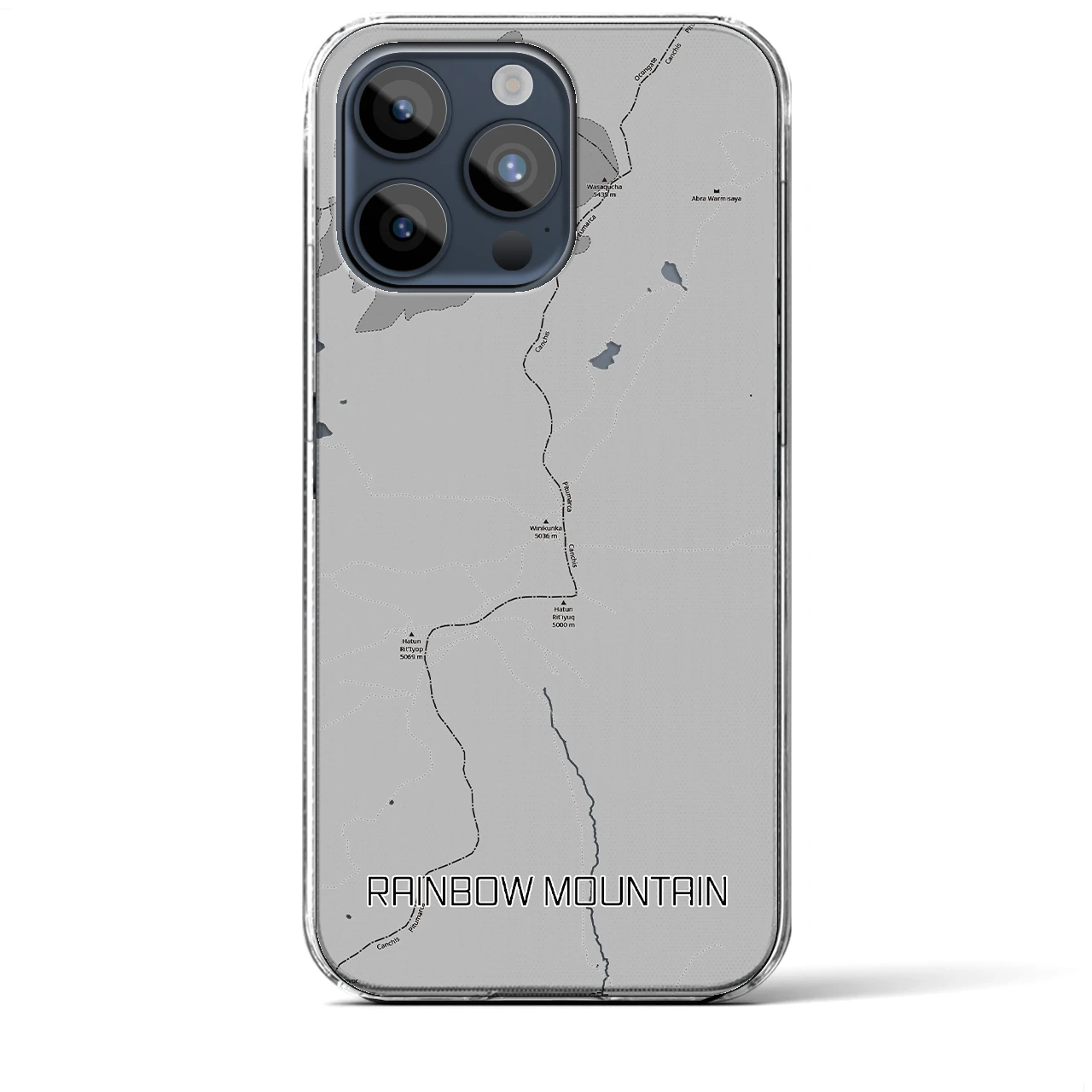 【レインボーマウンテン(ペルー)】地図柄iPhoneケース(クリアタイプ)