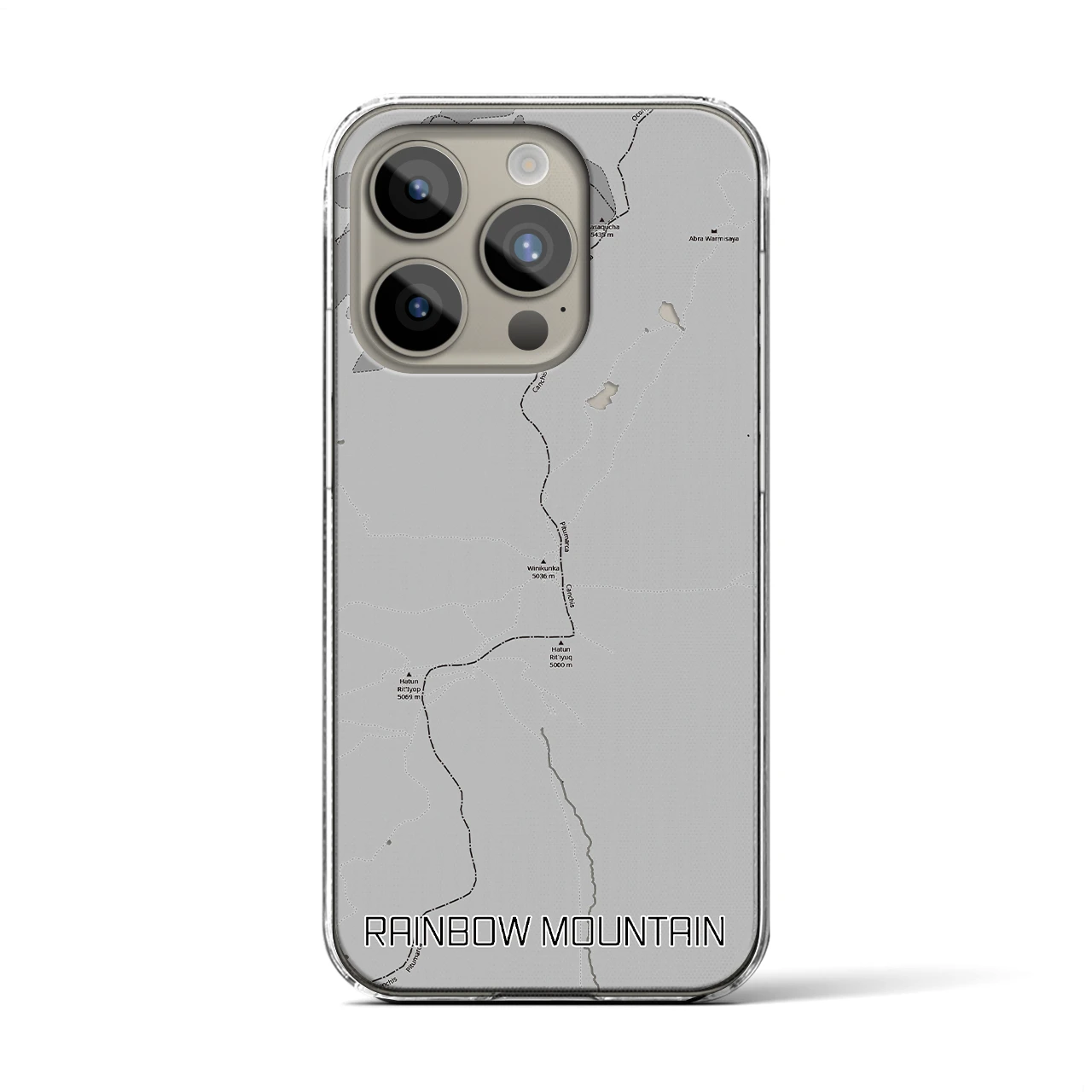 【レインボーマウンテン(ペルー)】地図柄iPhoneケース(クリアタイプ)