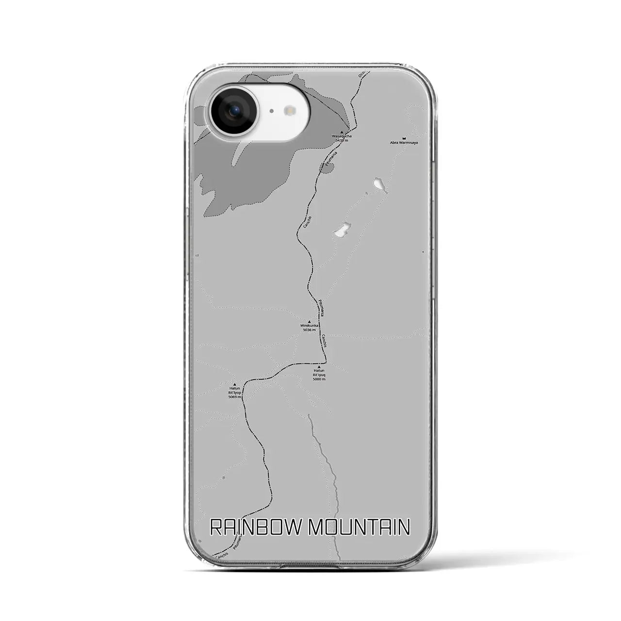 【レインボーマウンテン(ペルー)】地図柄iPhoneケース(クリアタイプ)