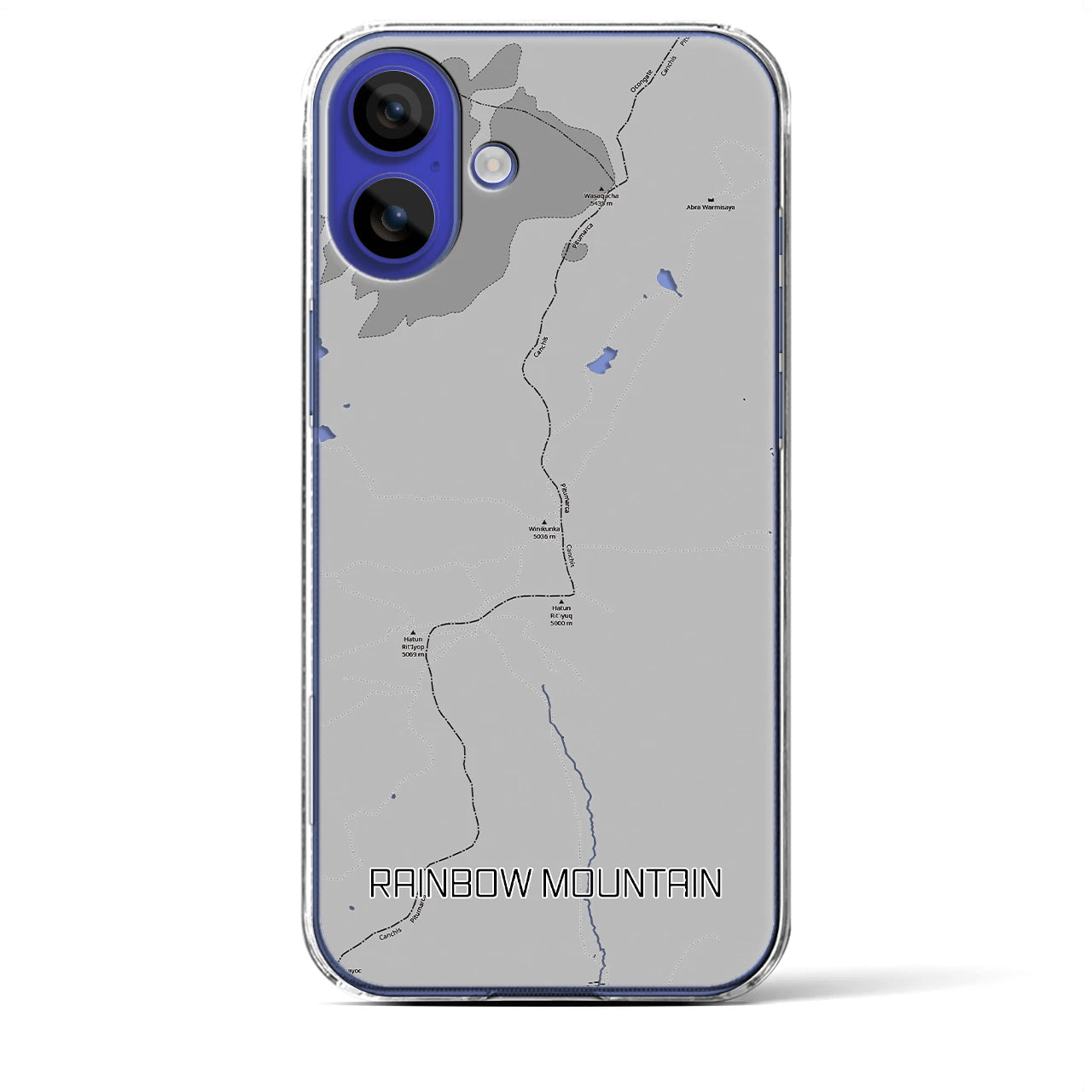 【レインボーマウンテン(ペルー)】地図柄iPhoneケース(クリアタイプ)