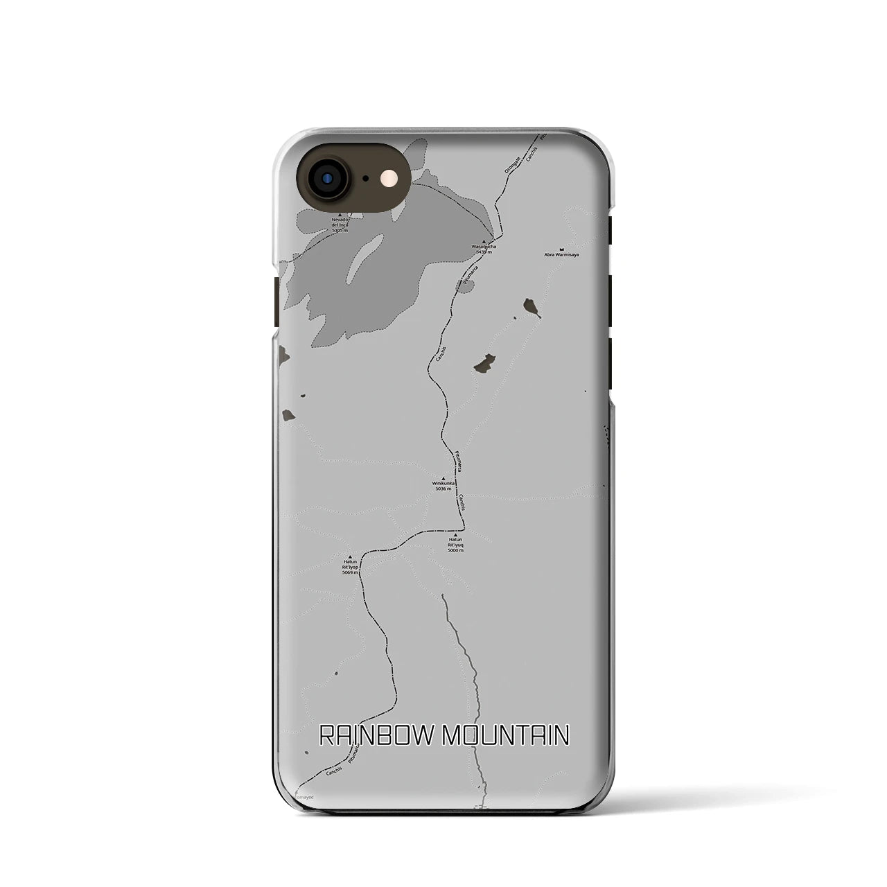 【レインボーマウンテン(ペルー)】地図柄iPhoneケース(クリアタイプ)