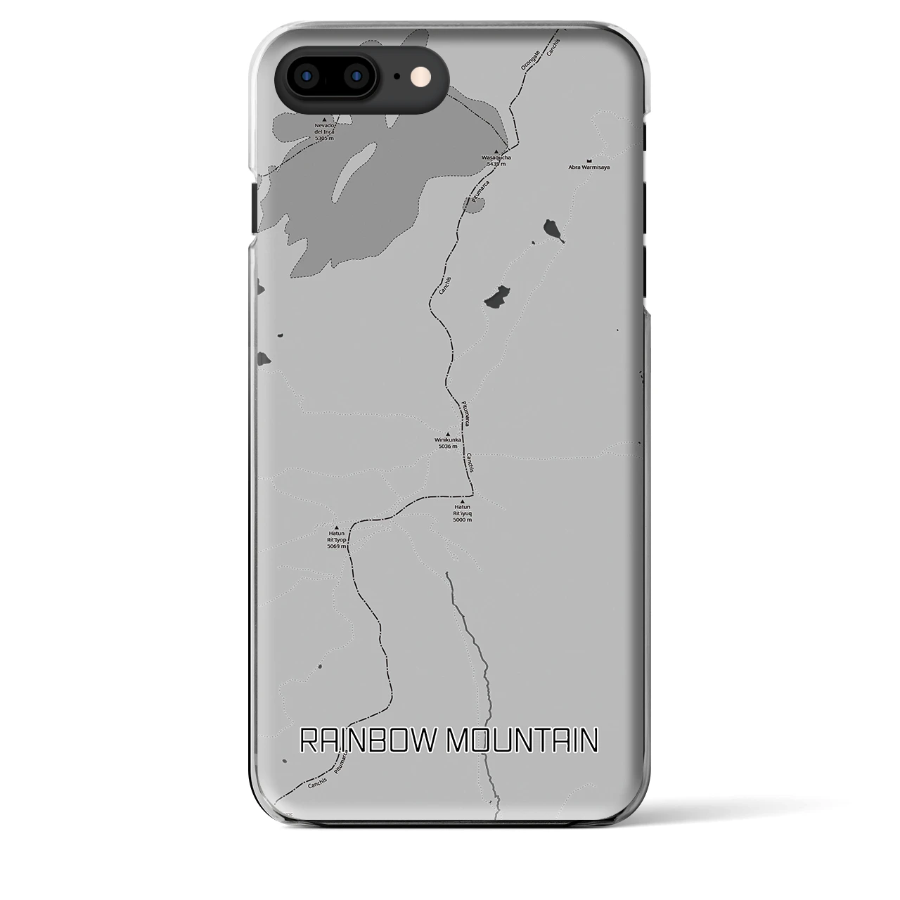 【レインボーマウンテン(ペルー)】地図柄iPhoneケース(クリアタイプ)