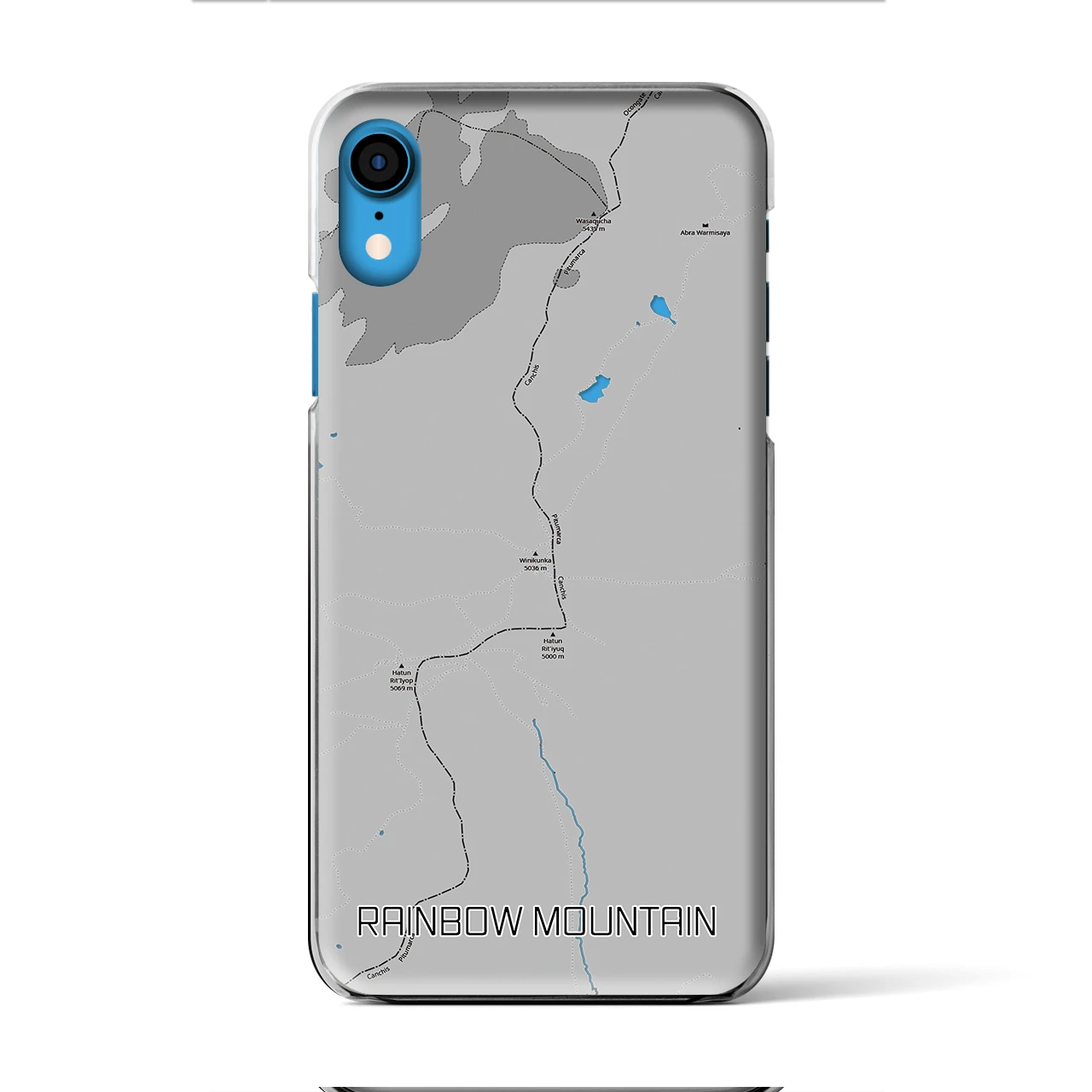 【レインボーマウンテン(ペルー)】地図柄iPhoneケース(クリアタイプ)