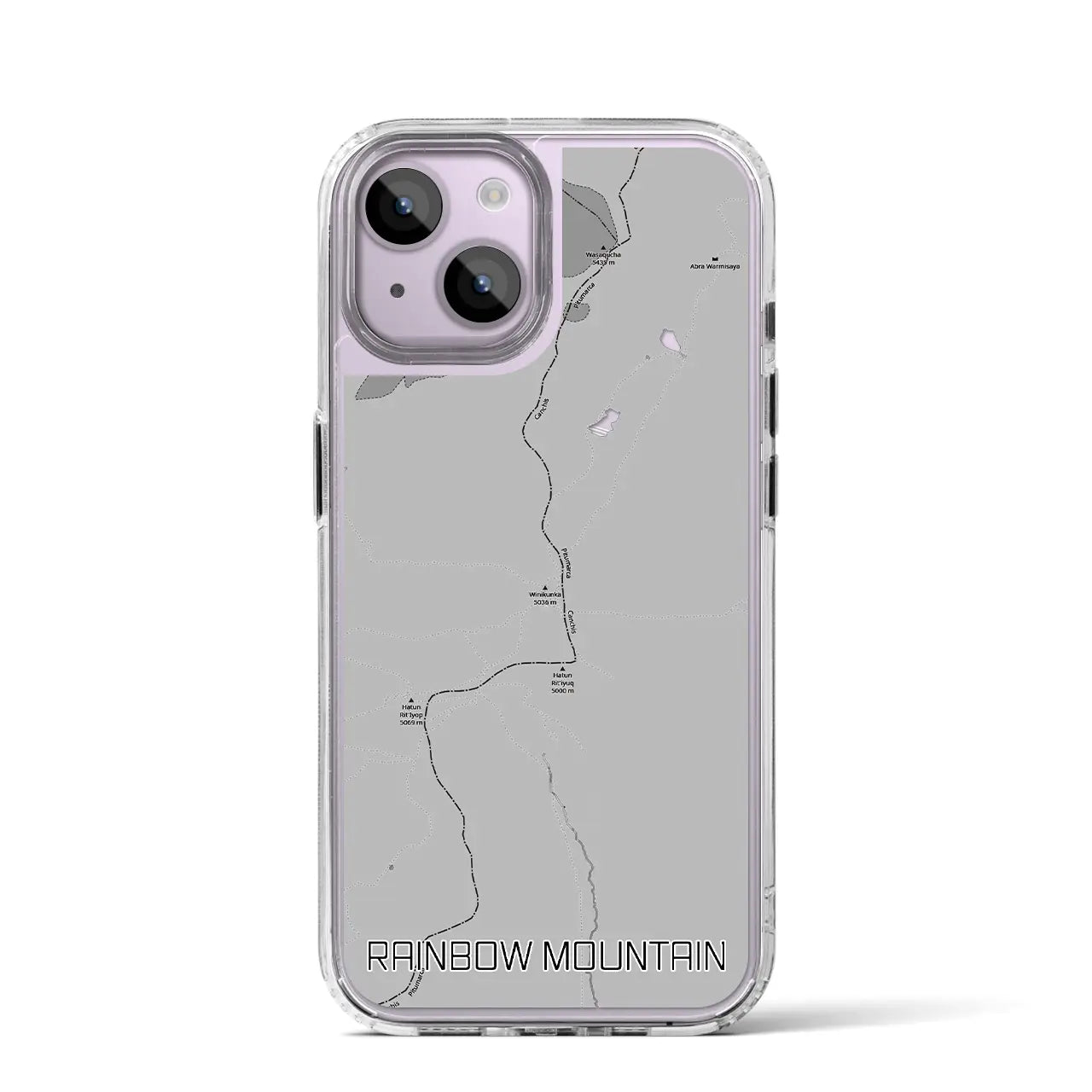 【レインボーマウンテン(ペルー)】地図柄iPhoneケース(MagSafeタイプ)