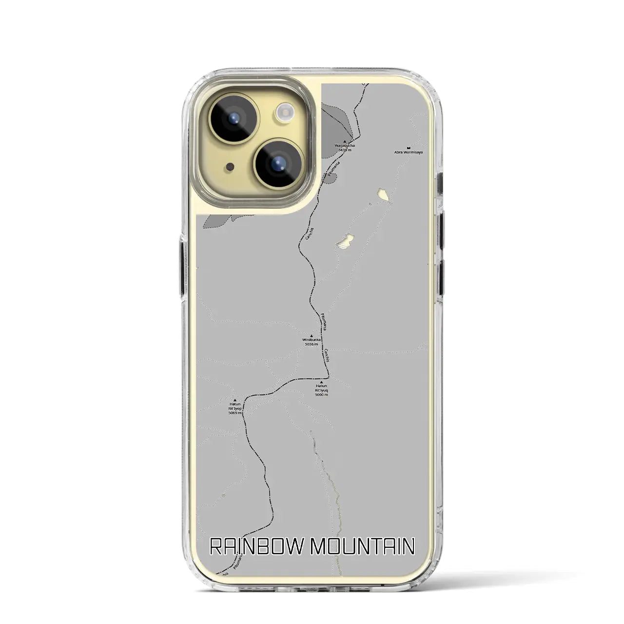 【レインボーマウンテン(ペルー)】地図柄iPhoneケース(MagSafeタイプ)