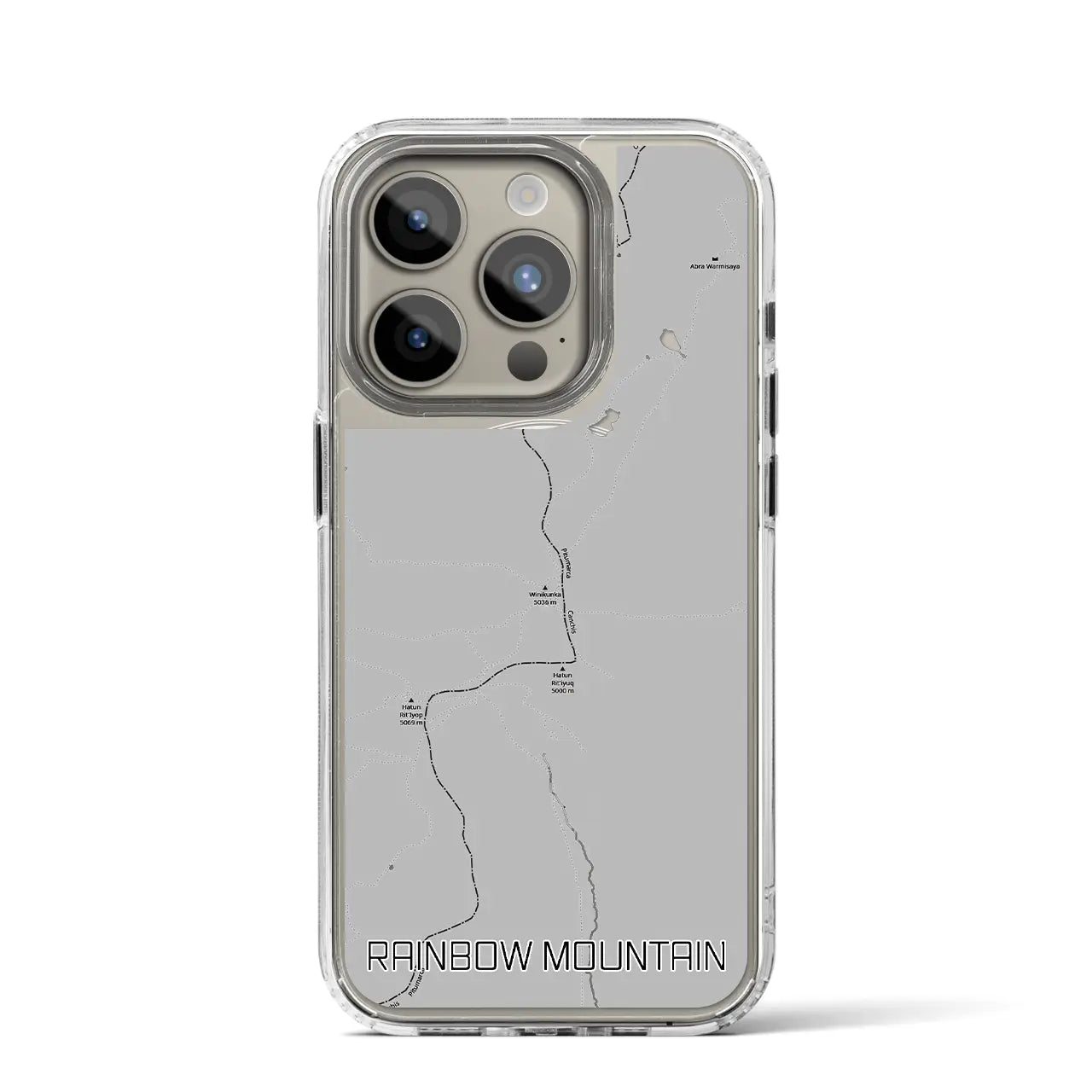 【レインボーマウンテン(ペルー)】地図柄iPhoneケース(MagSafeタイプ)
