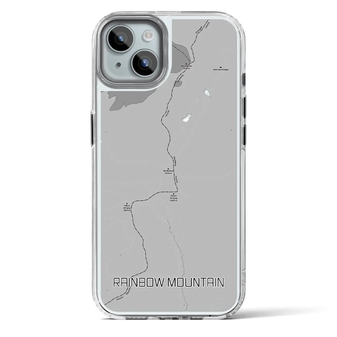 【レインボーマウンテン(ペルー)】地図柄iPhoneケース(MagSafeタイプ)