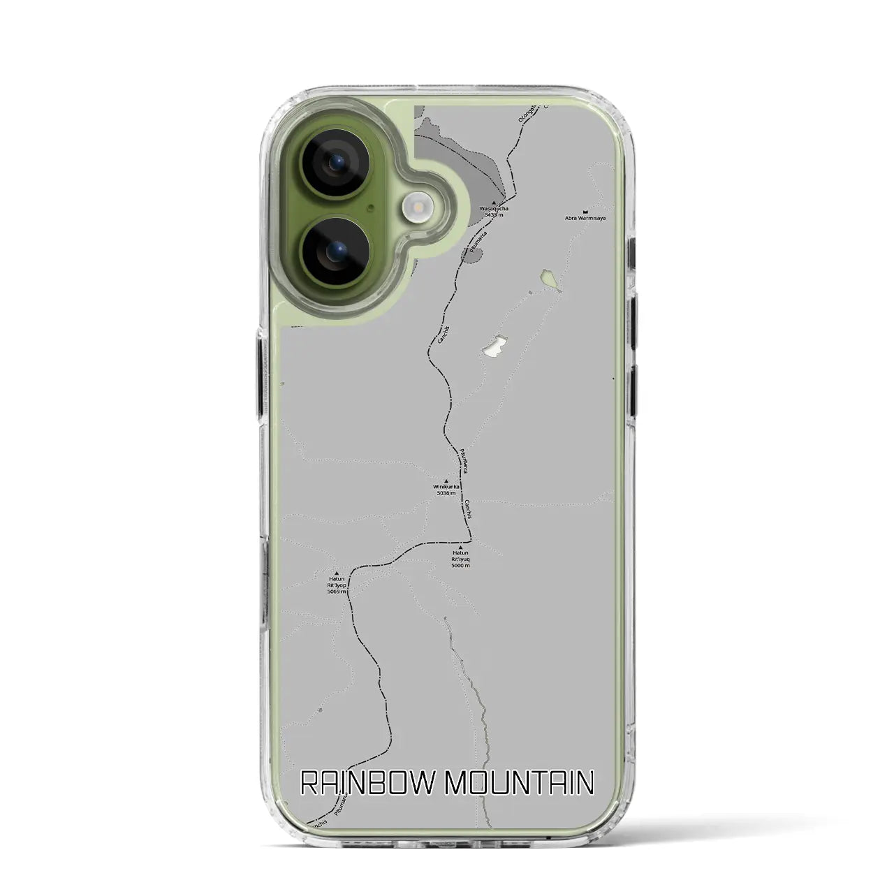 【レインボーマウンテン(ペルー)】地図柄iPhoneケース(MagSafeタイプ)