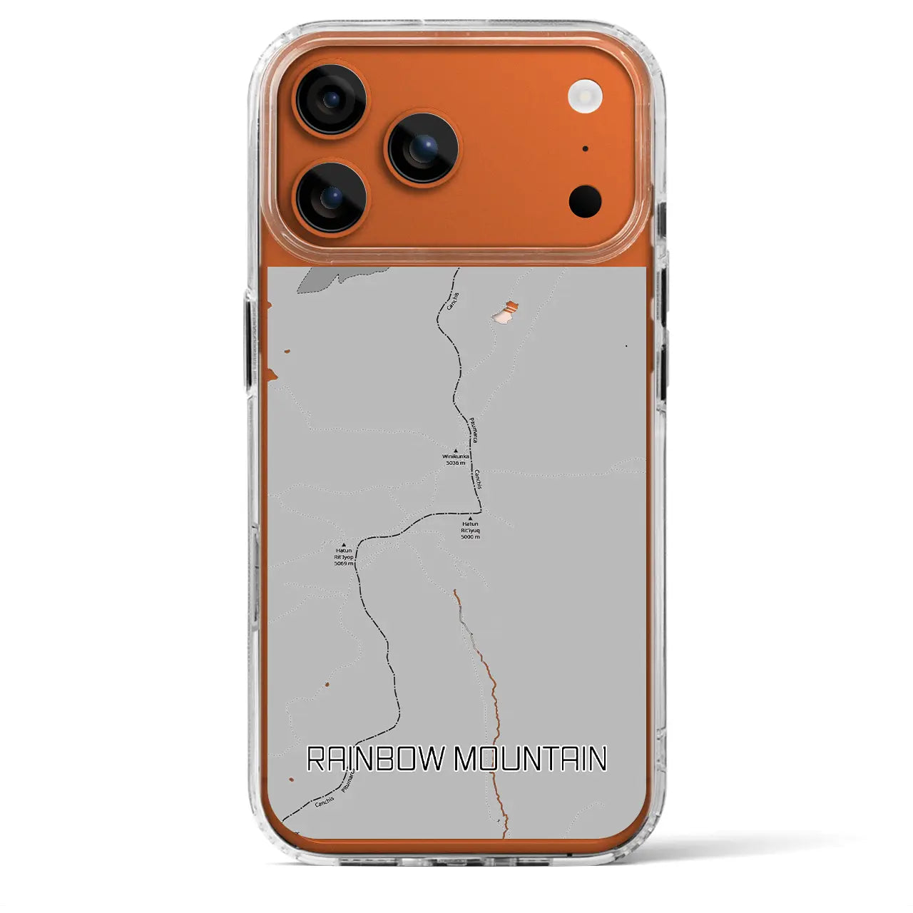【レインボーマウンテン(ペルー)】地図柄iPhoneケース(MagSafeタイプ)