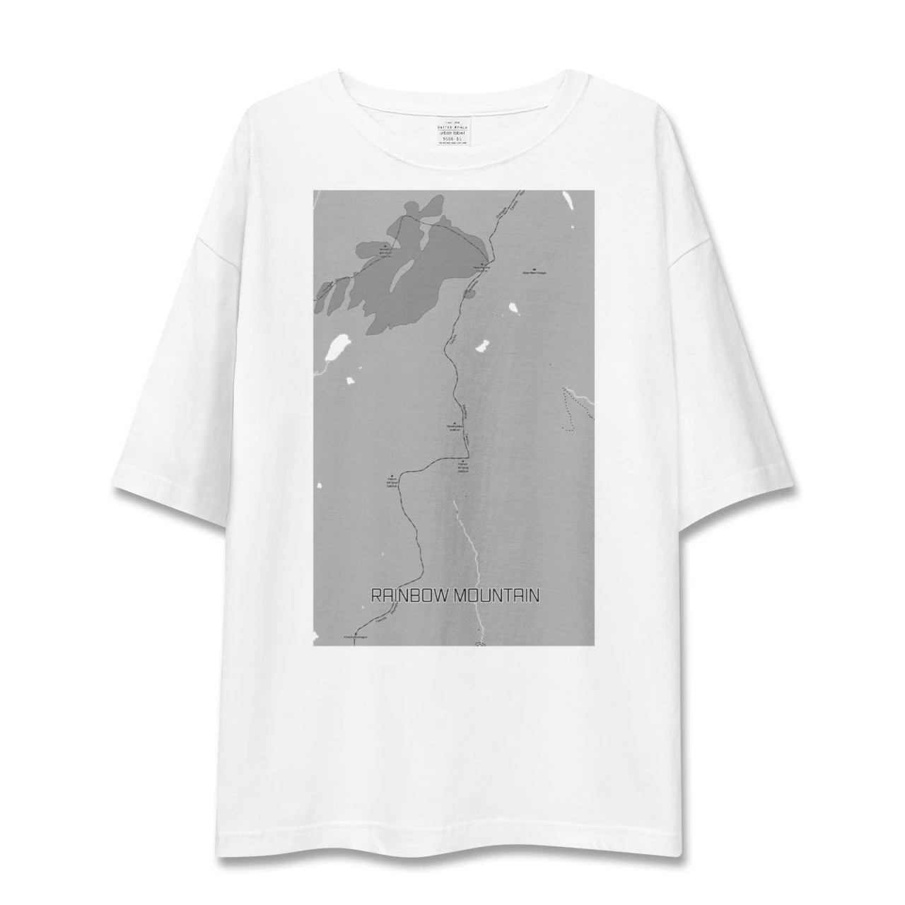 【レインボーマウンテン(ペルー)】地図柄ビッグシルエットTシャツ