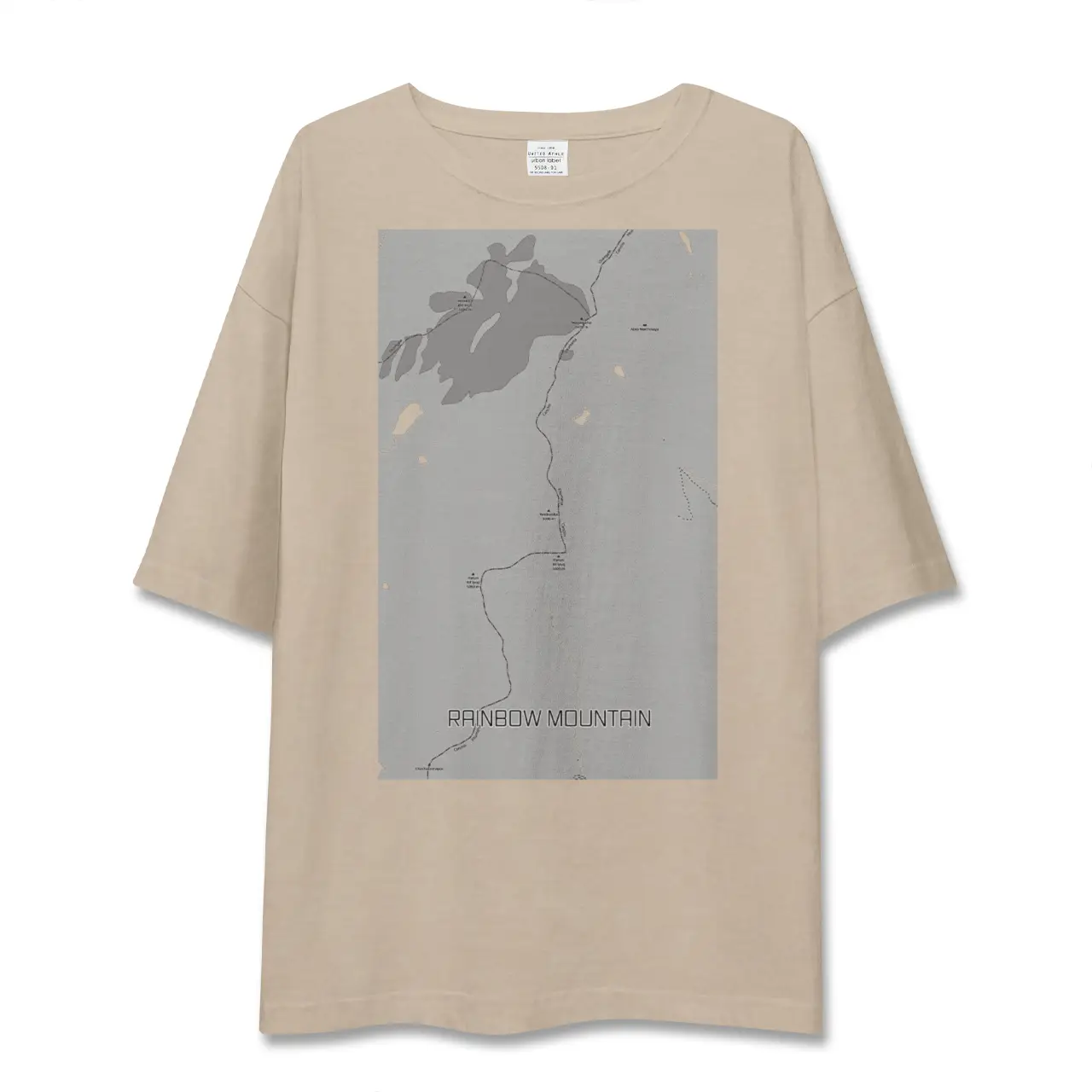 【レインボーマウンテン(ペルー)】地図柄ビッグシルエットTシャツ