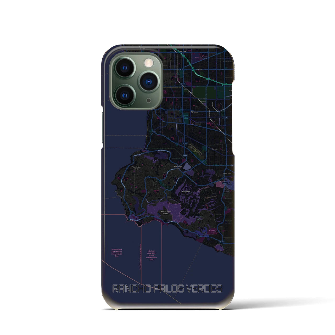 【ランチョ・パロス・ベルデス(アメリカ)】地図柄iPhoneケース(バックカバータイプ)