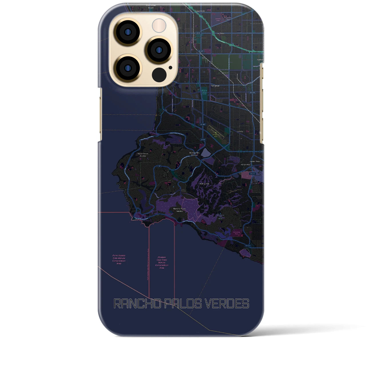 【ランチョ・パロス・ベルデス(アメリカ)】地図柄iPhoneケース(バックカバータイプ)