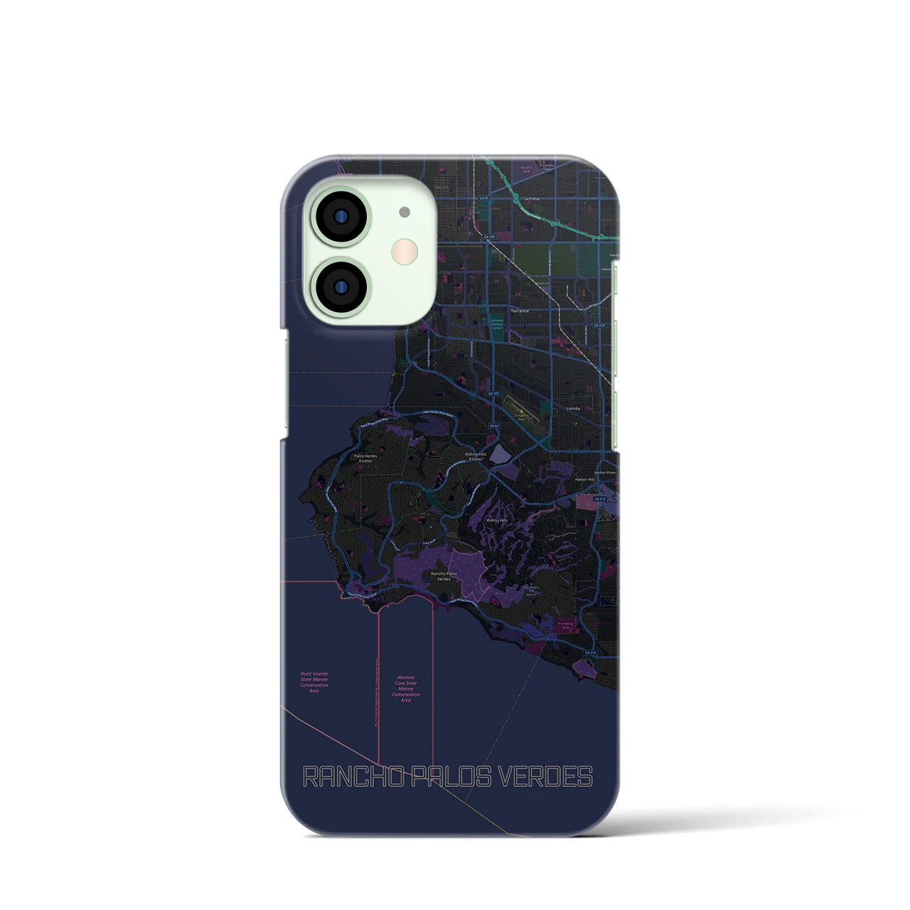 【ランチョ・パロス・ベルデス(アメリカ)】地図柄iPhoneケース(バックカバータイプ)