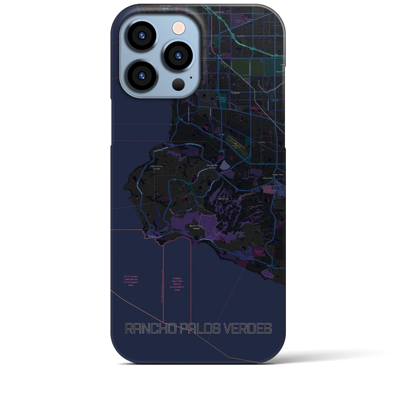 【ランチョ・パロス・ベルデス(アメリカ)】地図柄iPhoneケース(バックカバータイプ)
