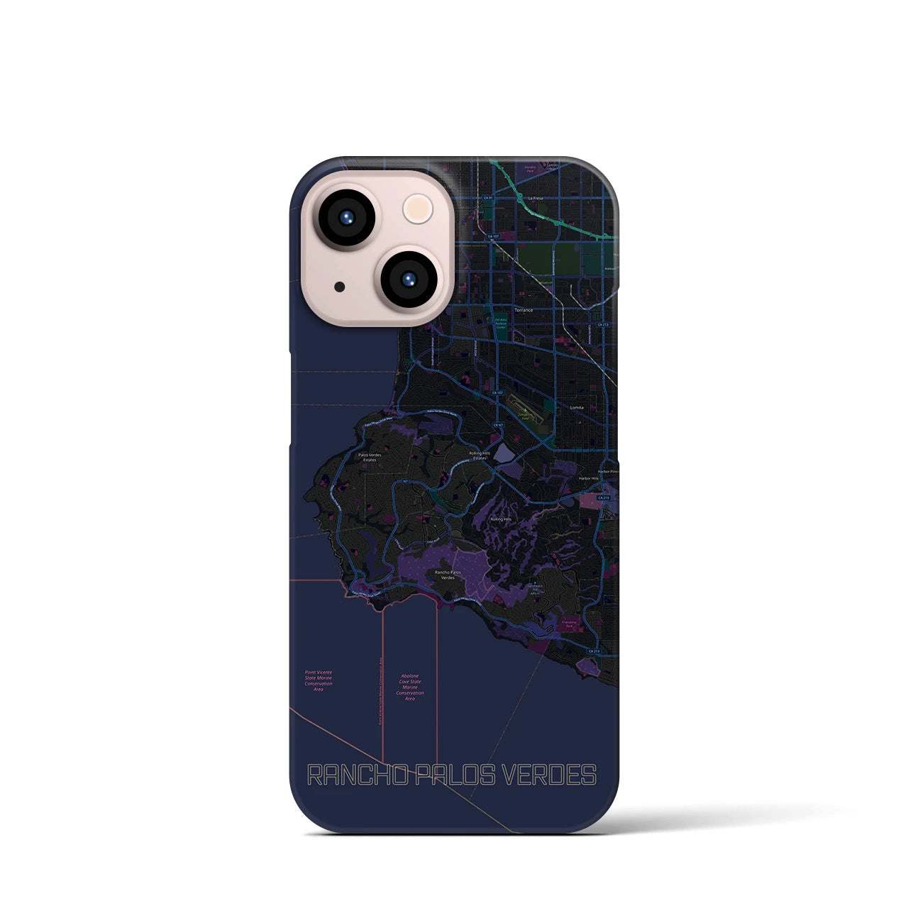 【ランチョ・パロス・ベルデス(アメリカ)】地図柄iPhoneケース(バックカバータイプ)