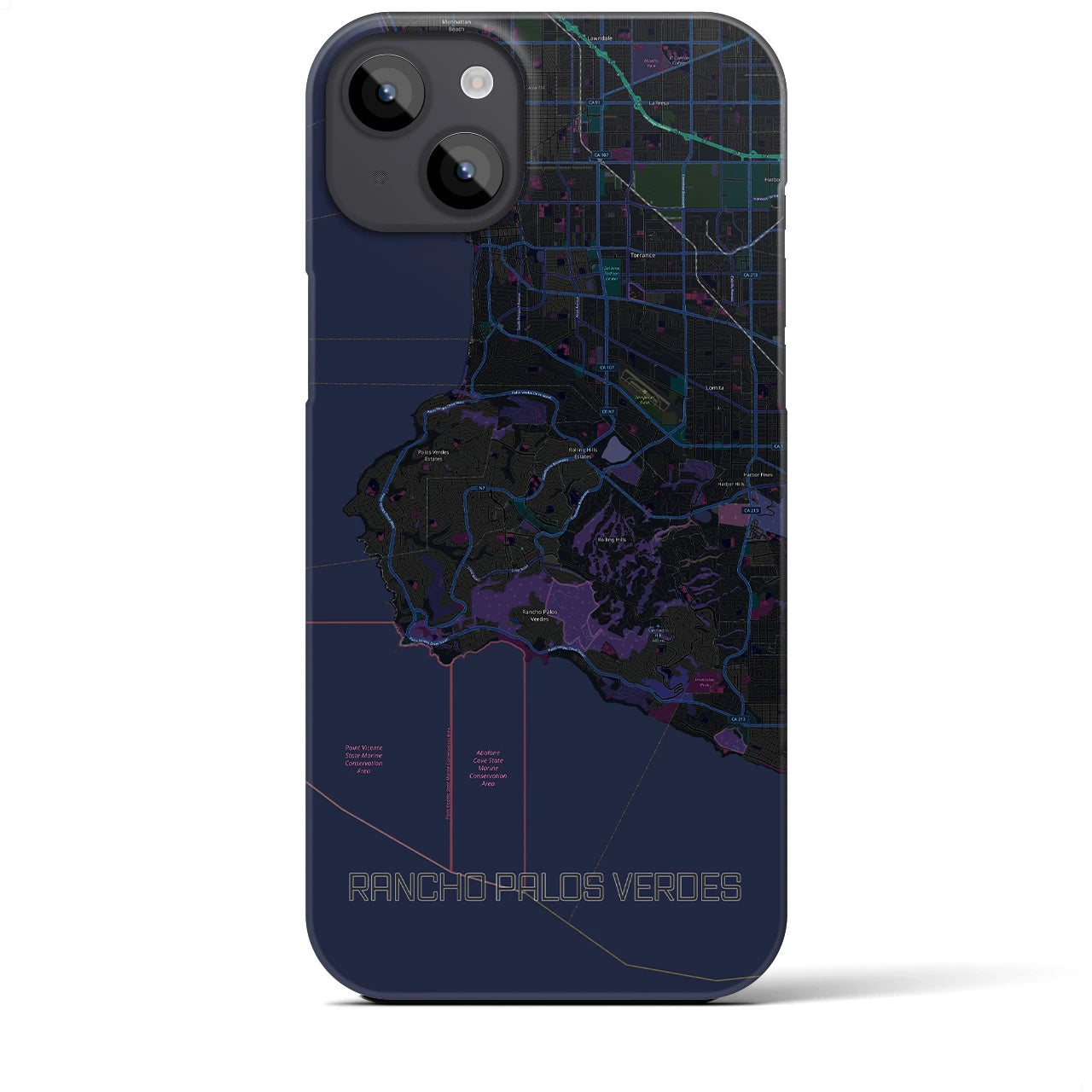 【ランチョ・パロス・ベルデス(アメリカ)】地図柄iPhoneケース(バックカバータイプ)